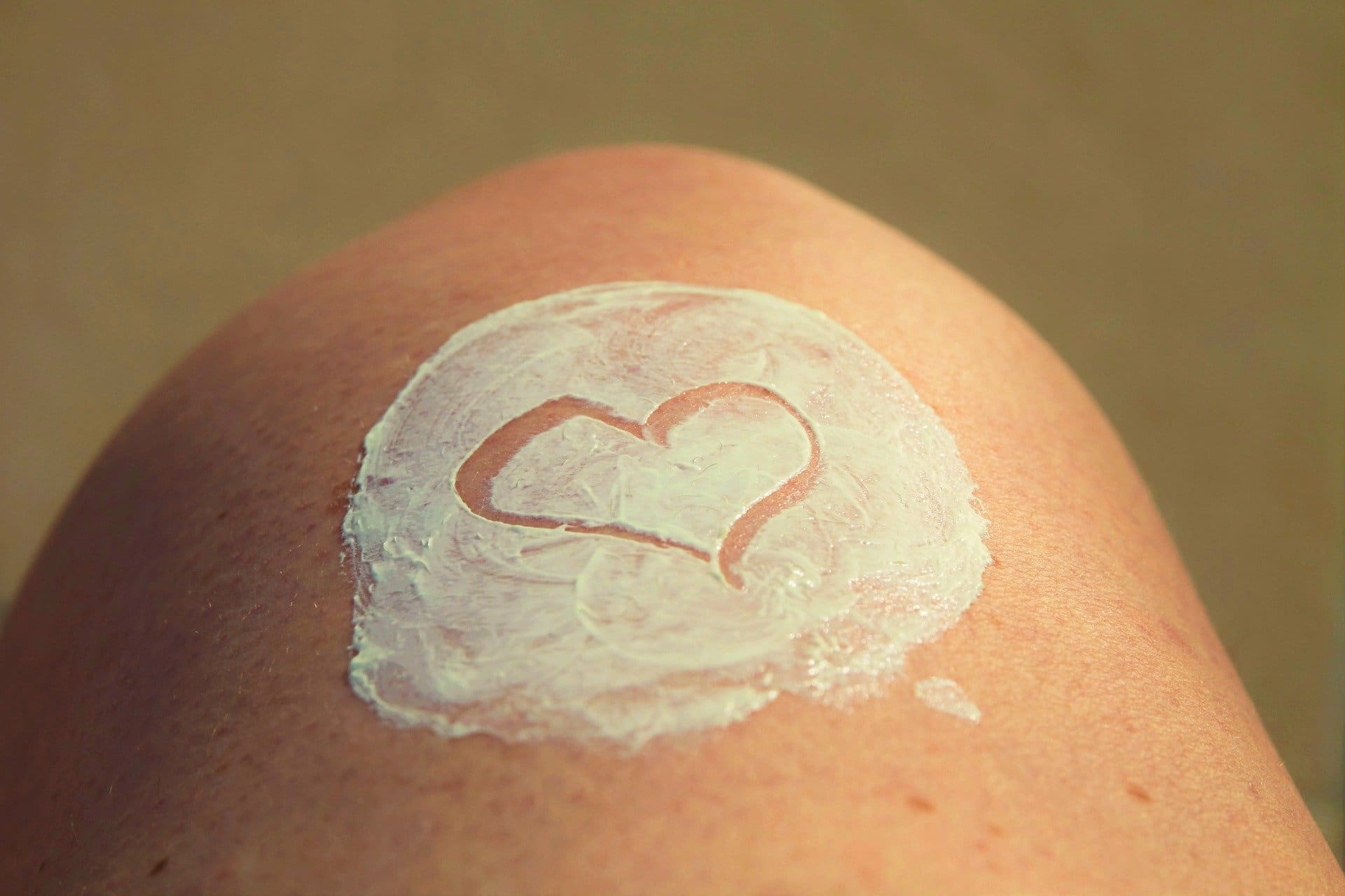 a heart drawn in lotion